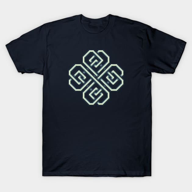 Celtic Four Leaf Clover T-Shirt by Pixel Dreams